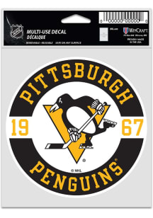 Pittsburgh Penguins 3.75x5 Patch Auto Decal - Yellow