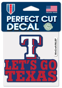 Texas Rangers 4x4 Slogan Auto Decal - Red