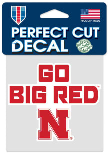 Nebraska Cornhuskers 4x4 Slogan Auto Decal - Red