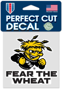 Wichita State Shockers 4x4 Slogan Auto Decal - Yellow