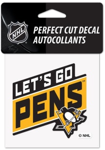 Pittsburgh Penguins 4x4 Slogan Auto Decal - Yellow