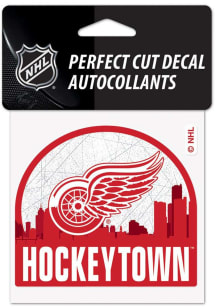 Detroit Red Wings 4x4 Slogan Auto Decal - Red
