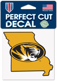 Missouri Tigers 4x4 State Shape Auto Decal - Gold