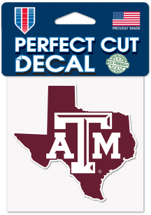 Texas A&amp;M Aggies 4x4 State Shape Auto Decal - Maroon
