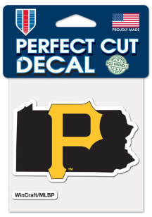 Pittsburgh Pirates 4x4 State Shape Auto Decal - Yellow