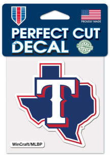 Texas Rangers 4x4 State Shape Auto Decal - Red