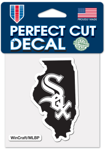 Chicago White Sox 4x4 State Shape Auto Decal - White
