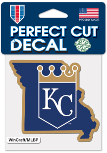 Kansas City Royals 4x4 State Shape Auto Decal - Blue