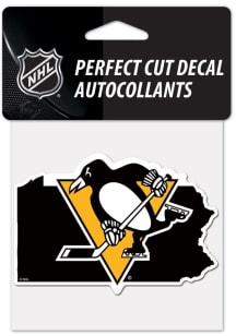 Pittsburgh Penguins 4x4 State Shape Auto Decal - Yellow