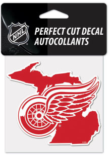 Detroit Red Wings 4x4 State Shape Auto Decal - Red
