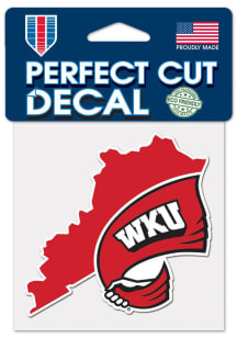Western Kentucky Hilltoppers 4x4 State Shape Auto Decal - Red