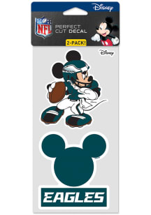 Philadelphia Eagles Mickey Mouse Perfect Cut Set of 2 Auto Decal - Green