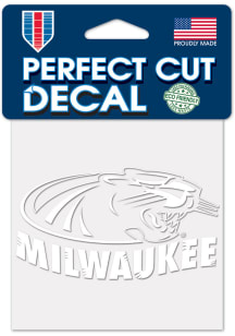 Wisconsin-Milwaukee Panthers Perfect Cut 4x4 White Auto Decal - Gold