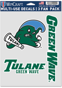 Tulane Green Wave Triple Pack Auto Decal - Green
