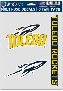 Toledo Rockets Triple Pack Auto Decal - Gold
