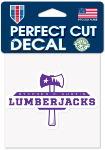 SFA Lumberjacks Perfect Cut 4x4 Color Decal Auto Decal - Purple