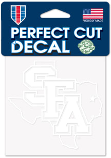 SFA Lumberjacks Perfect Cut 4x4 White Auto Decal - Purple