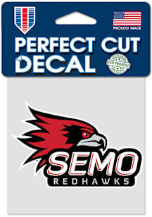 Southeast Missouri State Redhawks Perfect Cut 4x4 Color Decal Auto Decal - Red