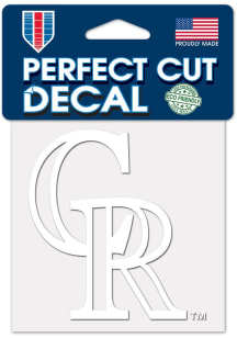 Colorado Rockies Perfect Cut 4x4 White Auto Decal - Purple