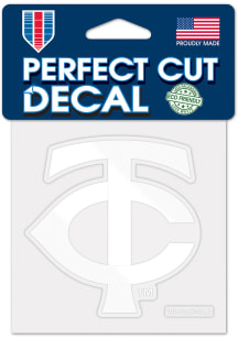 Minnesota Twins Perfect Cut 4x4 White Auto Decal - Red