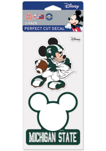 Michigan State Spartans Mickey Mouse Perfect Cut Set of 2 Auto Decal - Green