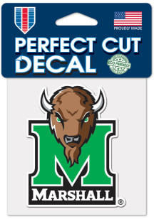 Marshall Thundering Herd Perfect Cut 4x4 Color Decal Auto Decal - Green