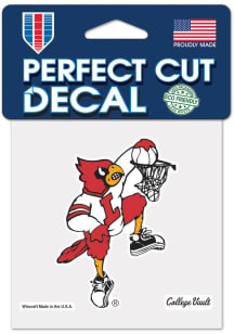 Louisville Cardinals Perfect Cut 4x4 Vintage Auto Decal - Red