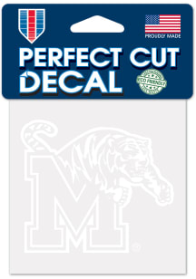 Memphis Tigers Perfect Cut 4x4 White Auto Decal - Blue