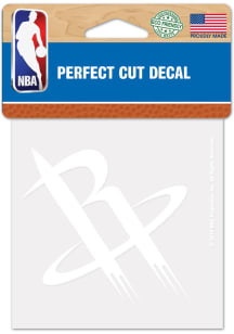 Houston Rockets Perfect Cut 4x4 White Auto Decal - Red