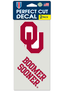 Oklahoma Sooners Perfect Cut Set of 2 Auto Decal - Red