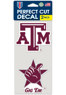 Texas A&amp;M Aggies Perfect Cut Set of 2 Auto Decal - Maroon