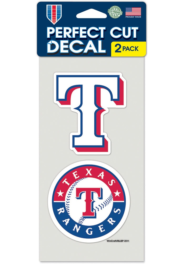 Texas Rangers Red Perfect Cut Set of 2 Auto Decal - 57118074