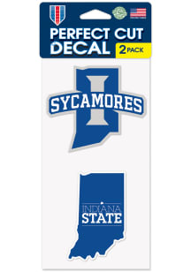 Indiana State Sycamores Perfect Cut Set of 2 Auto Decal - Blue