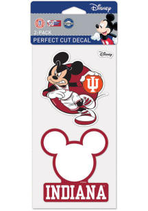 Indiana Hoosiers Mickey Mouse Perfect Cut Set of 2 Auto Decal - Red