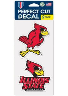Illinois State Redbirds Perfect Cut Set of 2 Auto Decal - Red