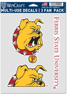 Ferris State Bulldogs Triple Pack Auto Decal - Red