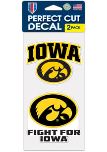 Iowa Hawkeyes Gold  Perfect Cut Set of 2 Slogan Decal