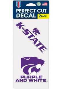 K-State Wildcats Perfect Cut Set of 2 Slogan Auto Decal - Purple