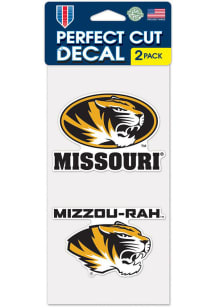 Missouri Tigers Perfect Cut Set of 2 Slogan Auto Decal - Gold