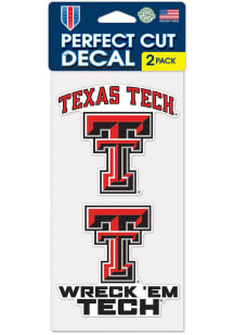 Texas Tech Red Raiders Perfect Cut Set of 2 Slogan Auto Decal - Red