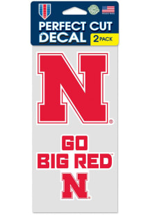 Nebraska Cornhuskers Perfect Cut Set of 2 Slogan Auto Decal - Red