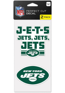 New York Jets Perfect Cut Set of 2 Slogan Auto Decal - Green