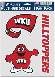 Western Kentucky Hilltoppers Triple Pack Auto Decal - Red