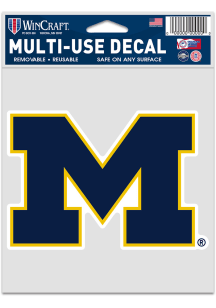 Michigan Wolverines 3.75x5 Fan Auto Decal - Navy Blue