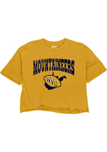 West Virginia Mountaineers Womens Gold Crescent Short Sleeve T-Shirt