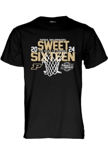 Purdue Boilermakers Black 2024 Sweet 16 Short Sleeve T Shirt