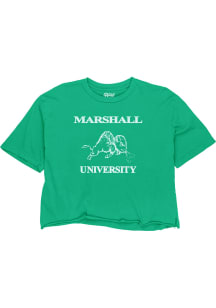 Marshall Thundering Herd Womens Kelly Green Funhouse Short Sleeve T-Shirt