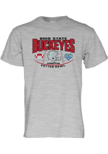 Ohio State Buckeyes Grey 2023 Helmet Cotton Bowl Bound Short Sleeve T Shirt