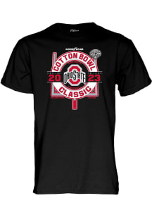 Ohio State Buckeyes Black 2023 Circle Cotton Bowl Bound Short Sleeve T Shirt
