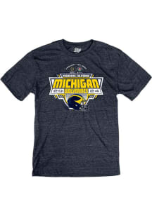 Michigan Wolverines Navy Blue 2023 Generic Helmet CFP Bound Short Sleeve Fashion T Shirt
